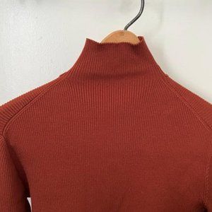Hugo Boss Ribbed Slim fit mockneck silk/nylon sweater